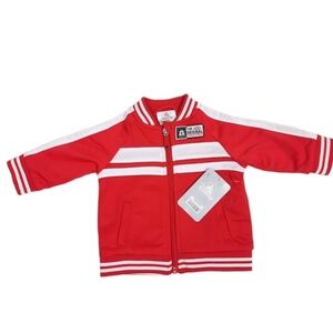 NWT Disney Red Varsity Jacket Track Coat Embroidered Size 3 - 6 Months